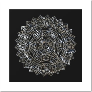 Aztec Mexican Silver Mandala Posters and Art